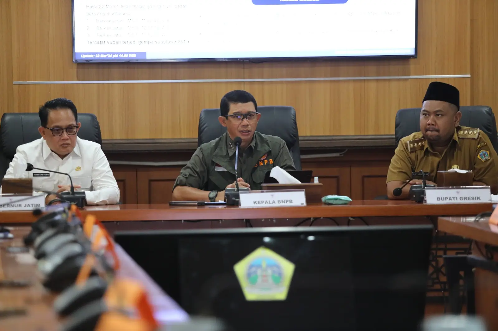 Kepala BNPB Pimpin Rakor Penanganan Gempa di Provinsi Jawa Timur